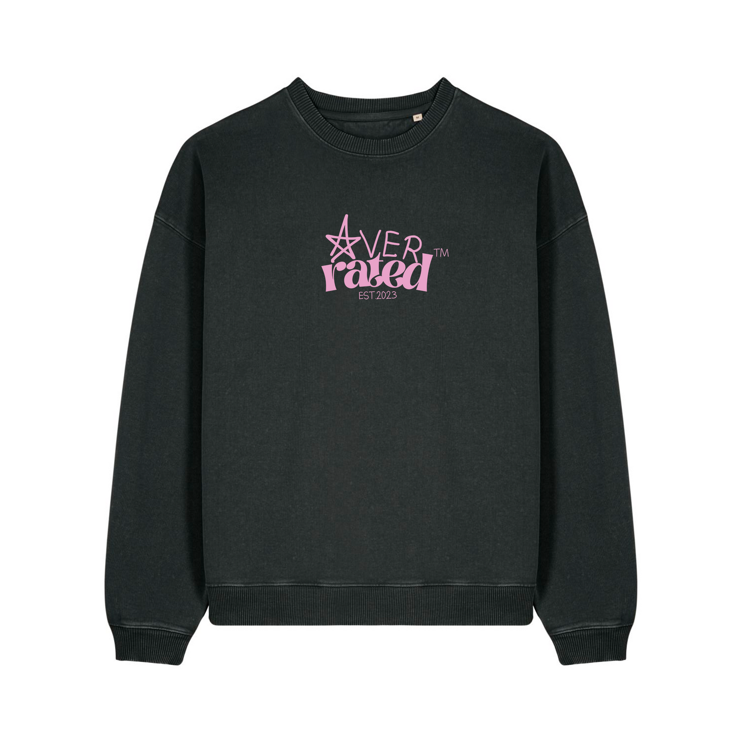 "⛧verrated" Shirt - washed black/ pink