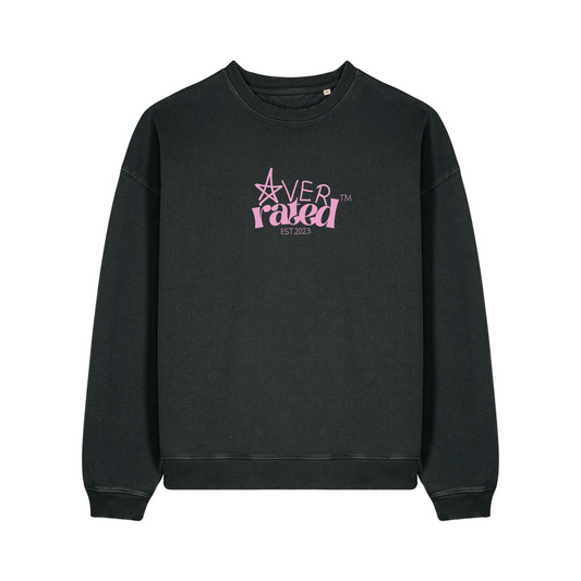 "⛧verrated" Shirt - washed black/ pink