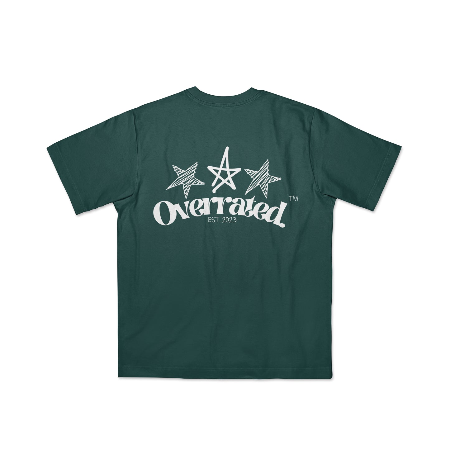 "overrated" T-Shirt- dark green